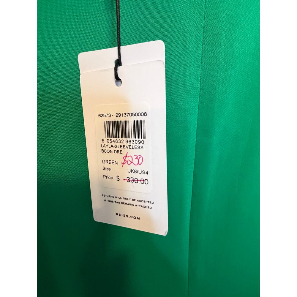 REISS Layla Bodycon Dress in Green Size 4 NWT - Picture 10 of 15